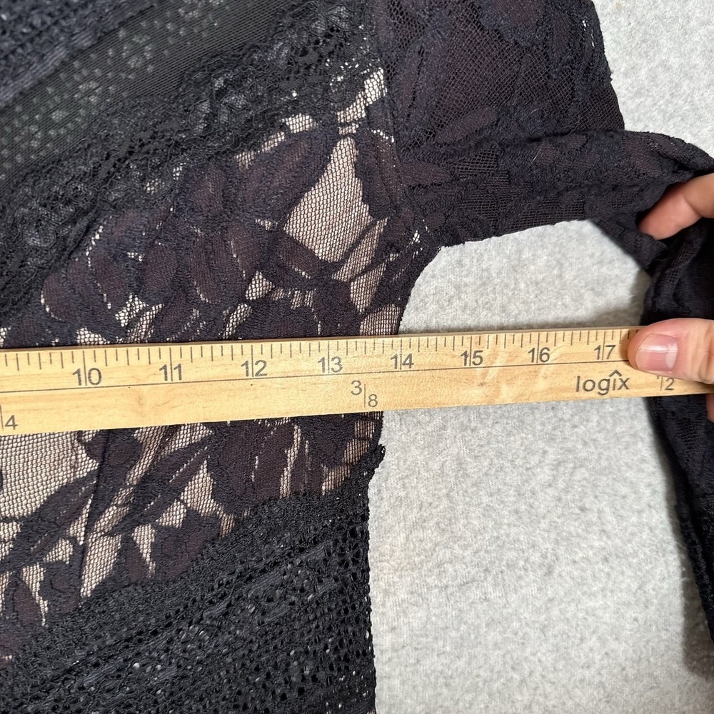 Free People Lacey Affair Black 3/4 Sleeve Mini Dress Size Small Y2K Vintage - Picture 5 of 8